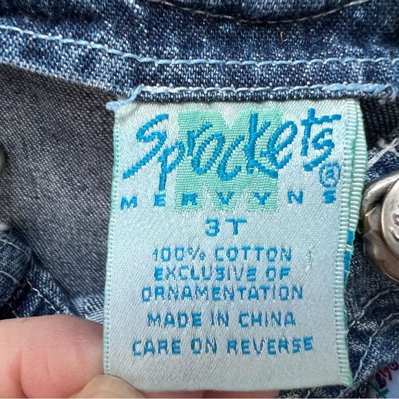 Vintage Sprockets Denim Bubble Ruffle Overall Size 3T - Picture 7 of 12